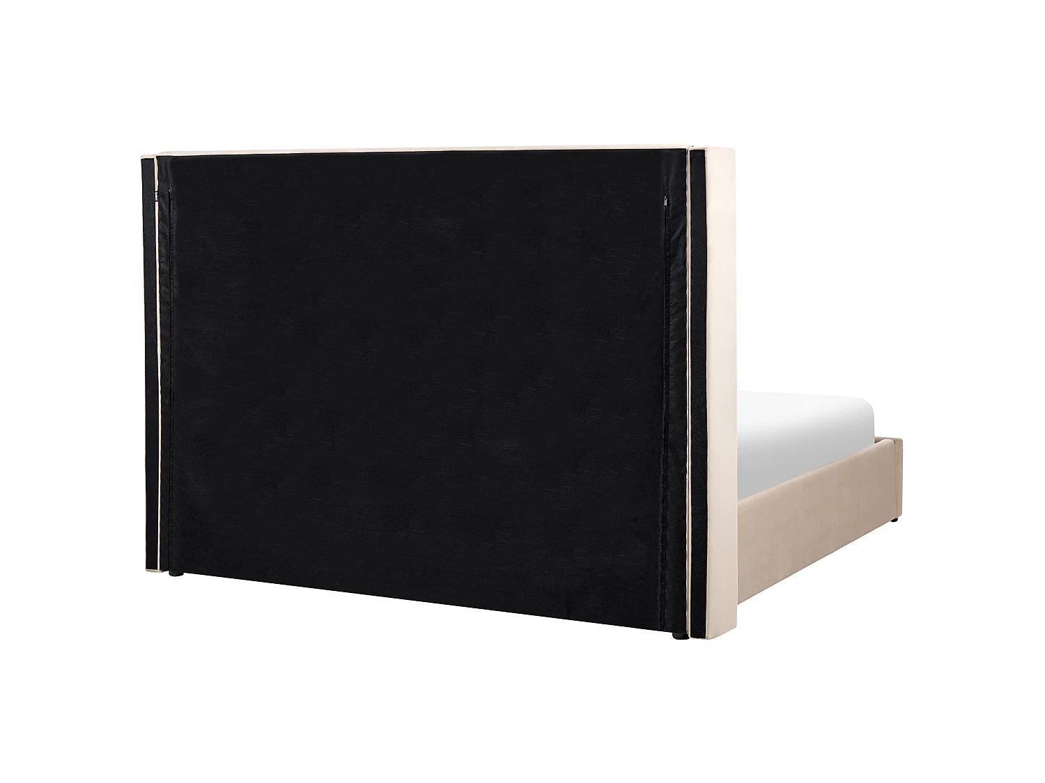 Lit ottoman Velours LUBBON 180 x 200 cm Beige