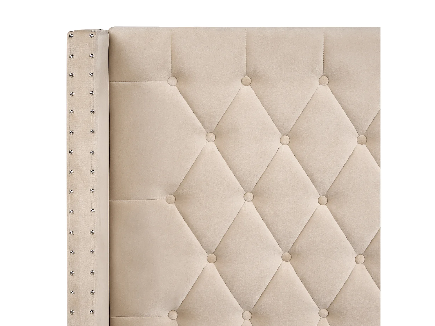 Lit ottoman Velours LUBBON 180 x 200 cm Beige