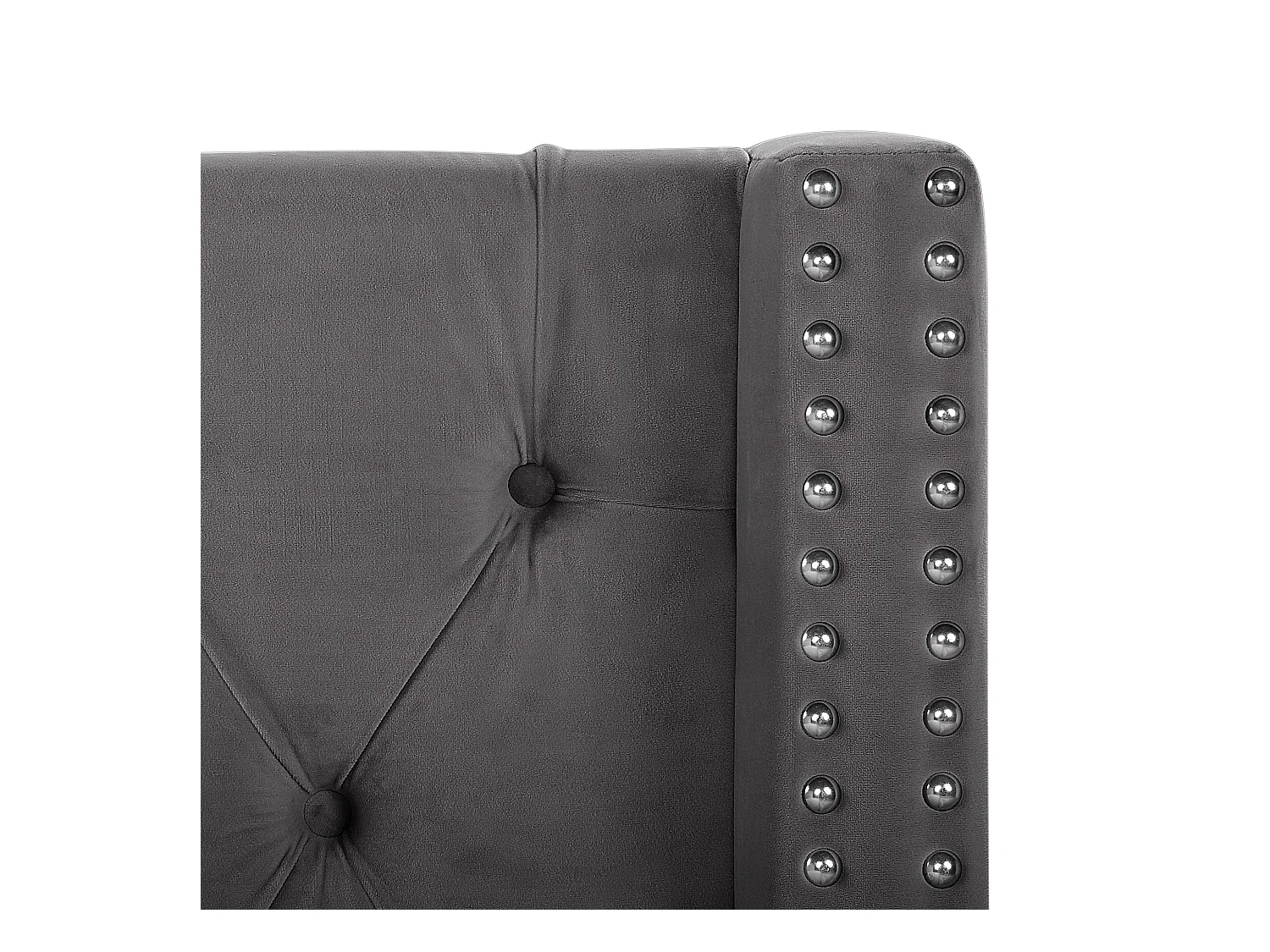 Cama baú Veludo LUBBON 180 x 200 cm Cinzento