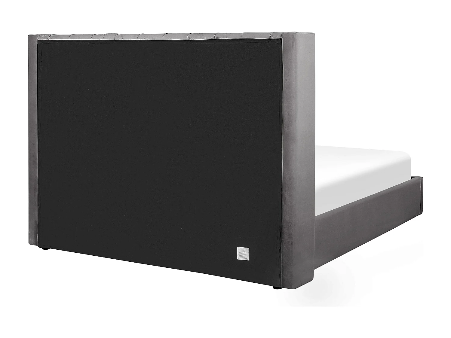 Lit ottoman Velours LUBBON 180 x 200 cm Gris