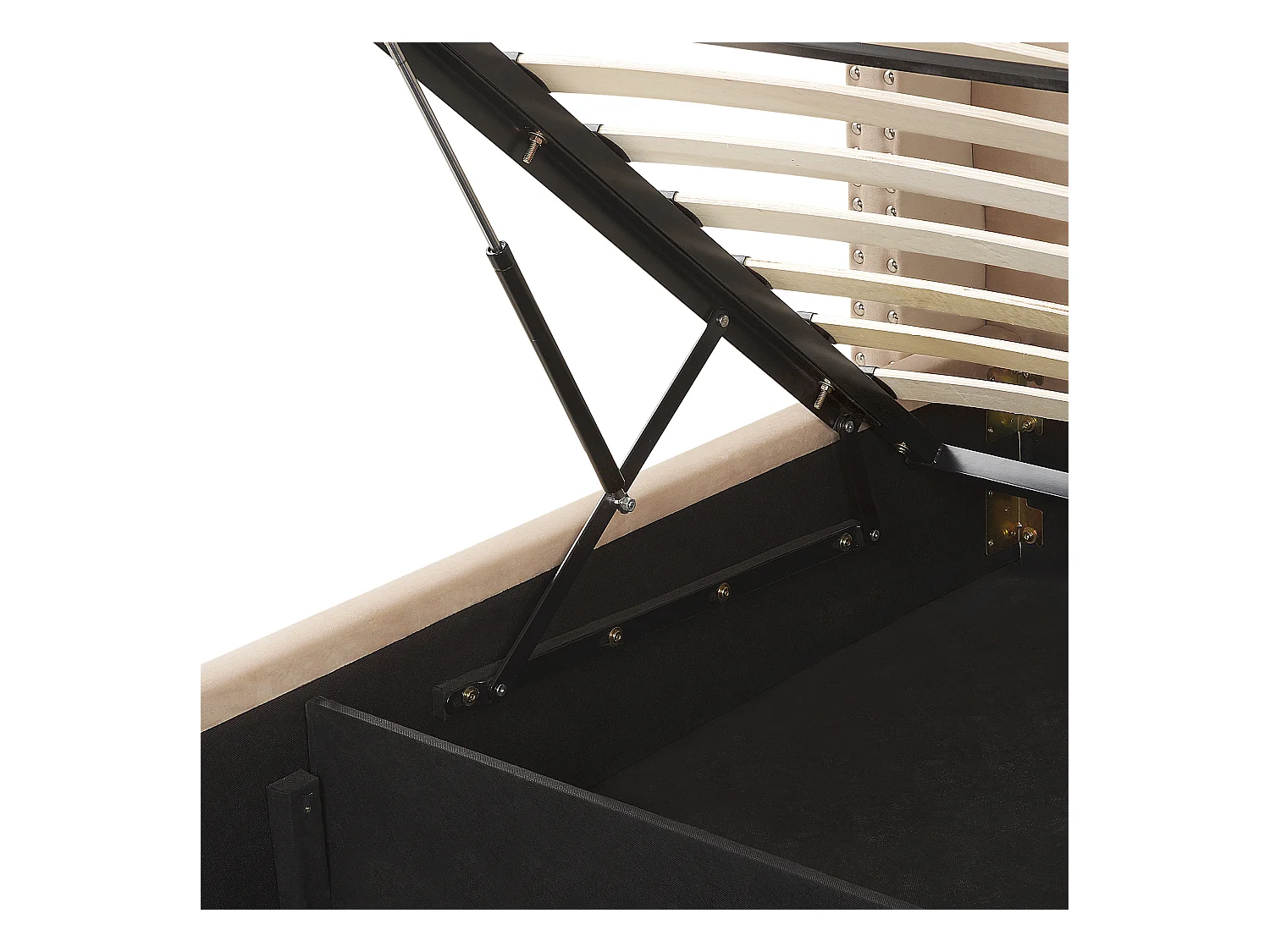 Bed met opbergruimte Fluweel LUBBON 160 x 200 cm Beige