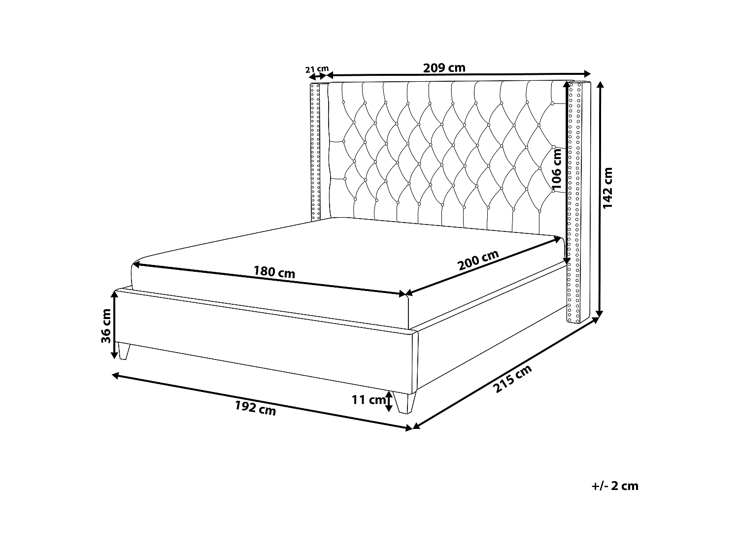 Bequemes Bett Samtstoff hohes Kopfteil in Grau Lattenrost 180 x 200 cm Lubbon