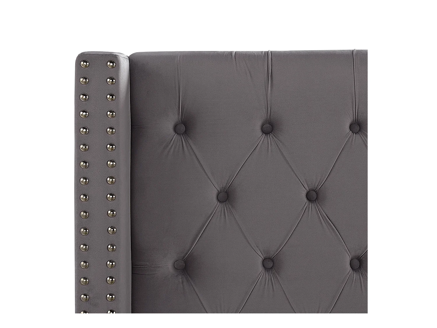 Bequemes Bett Samtstoff hohes Kopfteil in Grau Lattenrost 180 x 200 cm Lubbon