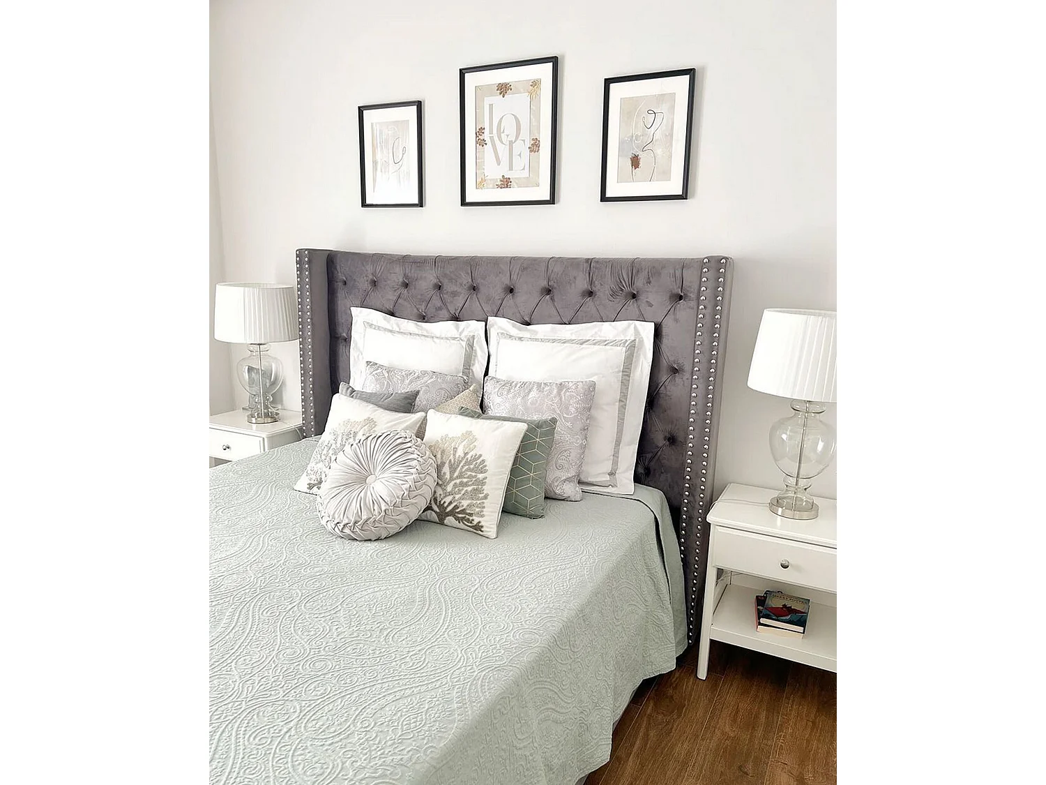 Bed Fluweel LUBBON 180 x 200 cm Grijs