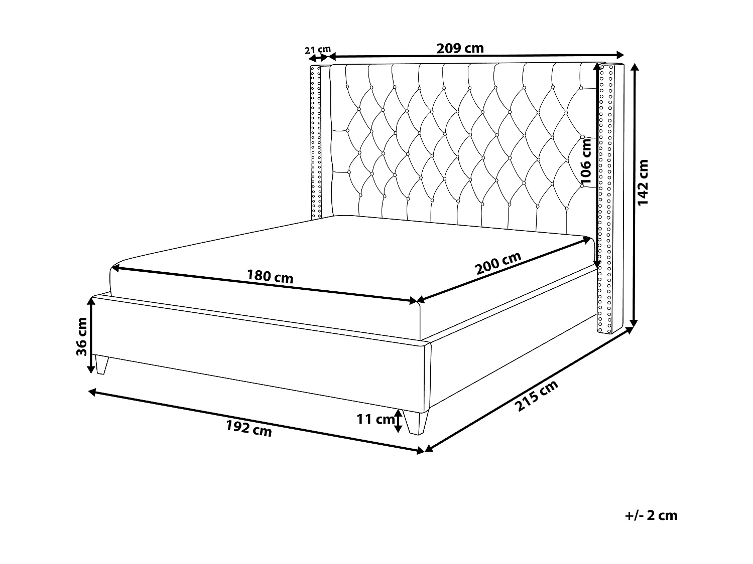 Bequemes Bett Samtstoff hohes Kopfteil in Grau Lattenrost 180 x 200 cm Lubbon