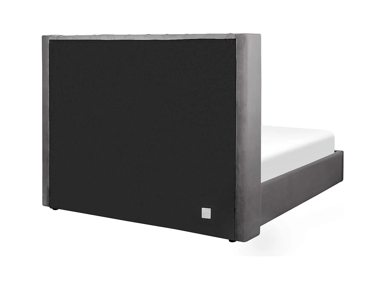 Lit ottoman Velours LUBBON 160 x 200 cm Gris