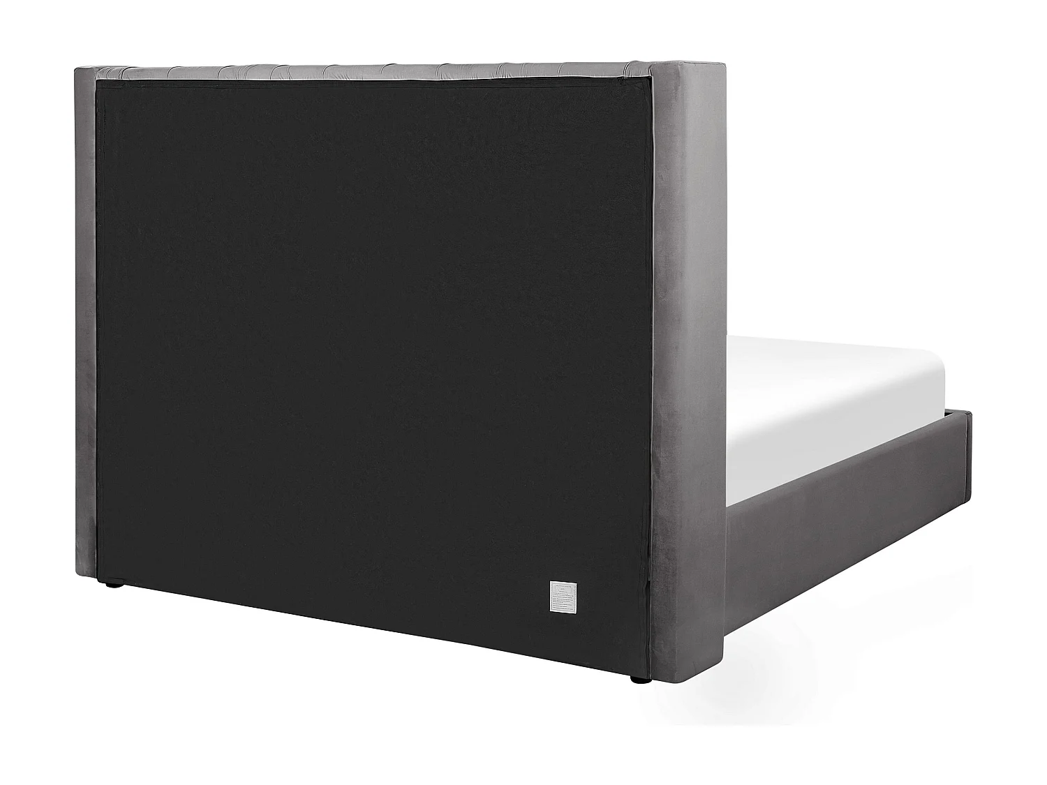 Bequemes Bett Bettkasten Samtstoff hohes Kopfteil in Grau 160 x 200 cm Lubbon