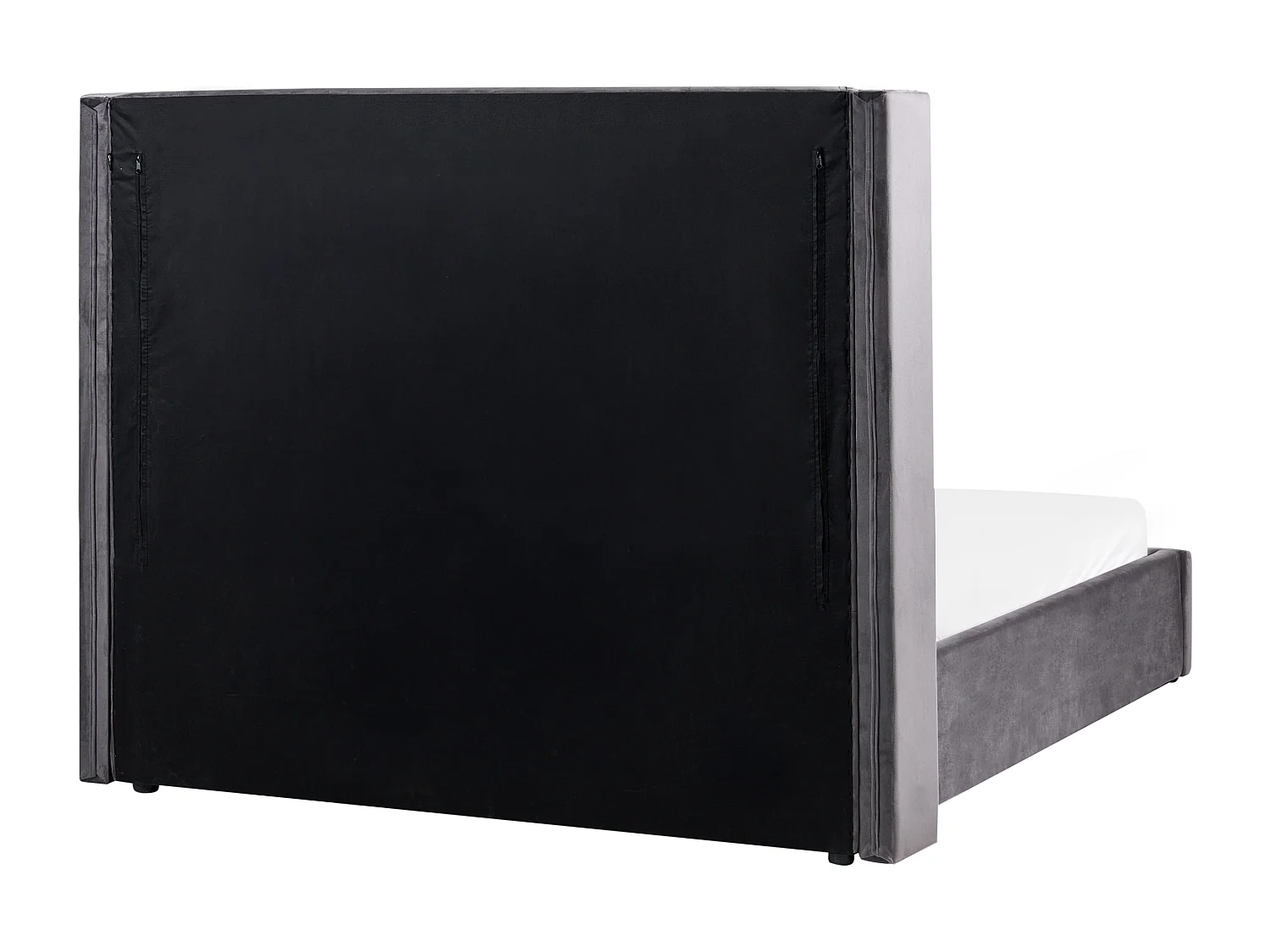 Letto con ottomano Velluto LUBBON 160 x 200 cm Grigio