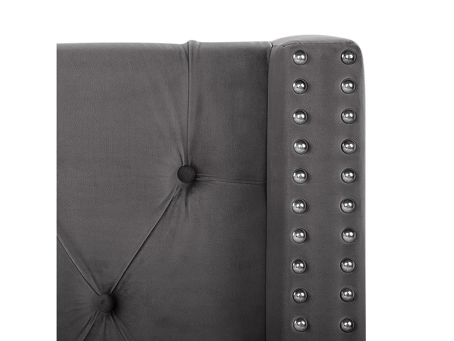 Lit ottoman Velours LUBBON 160 x 200 cm Gris