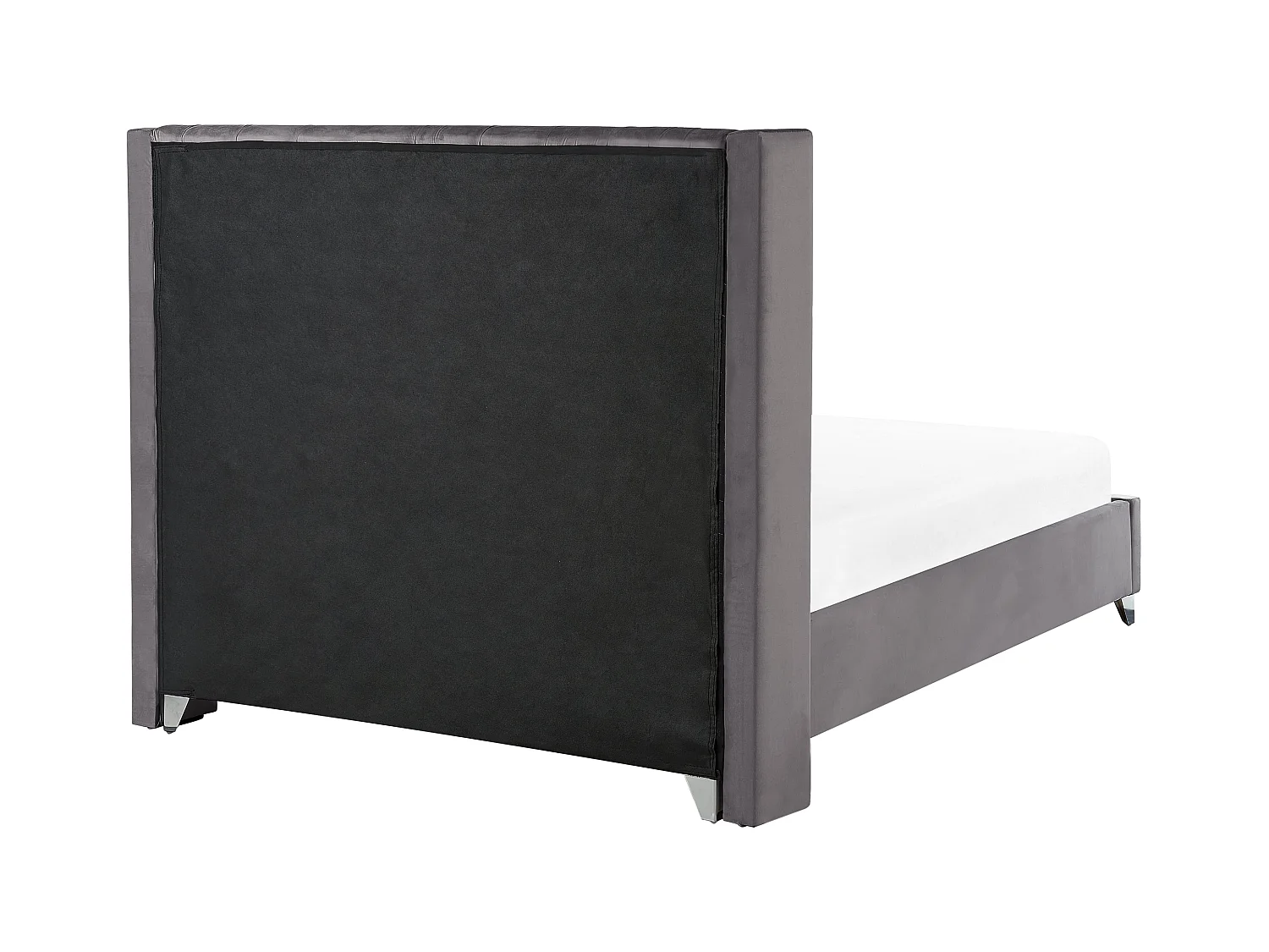 Bed Fluweel LUBBON 160 x 200 cm Grijs