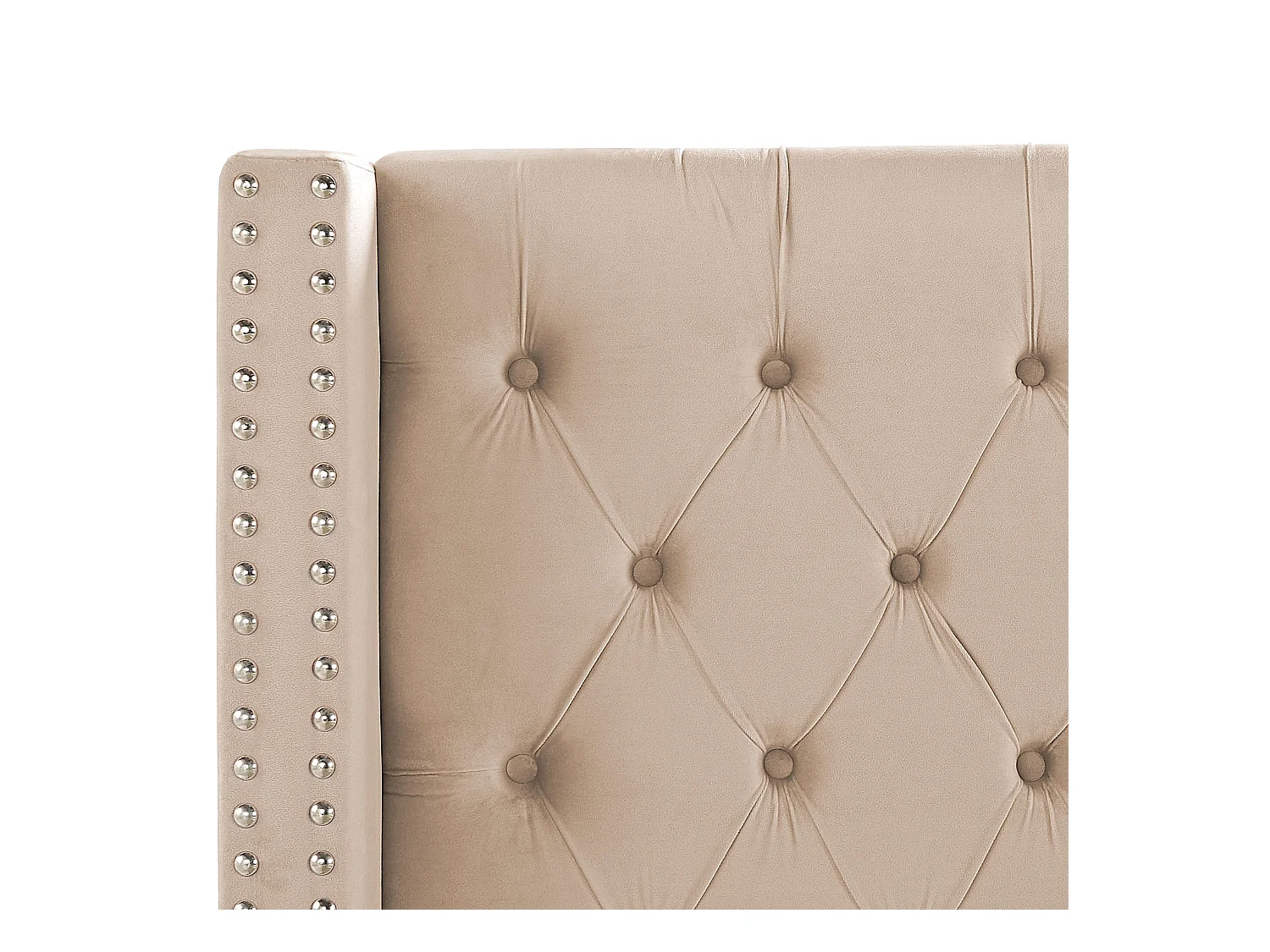 Letto Velluto LUBBON 180 x 200 cm Beige