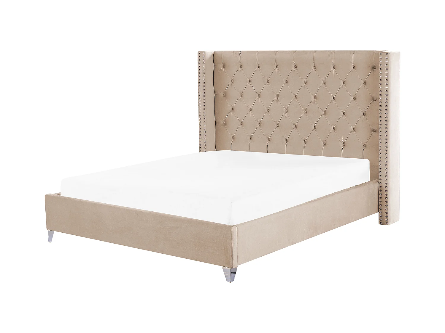 Lit avec sommier Velours LUBBON 180 x 200 cm Beige