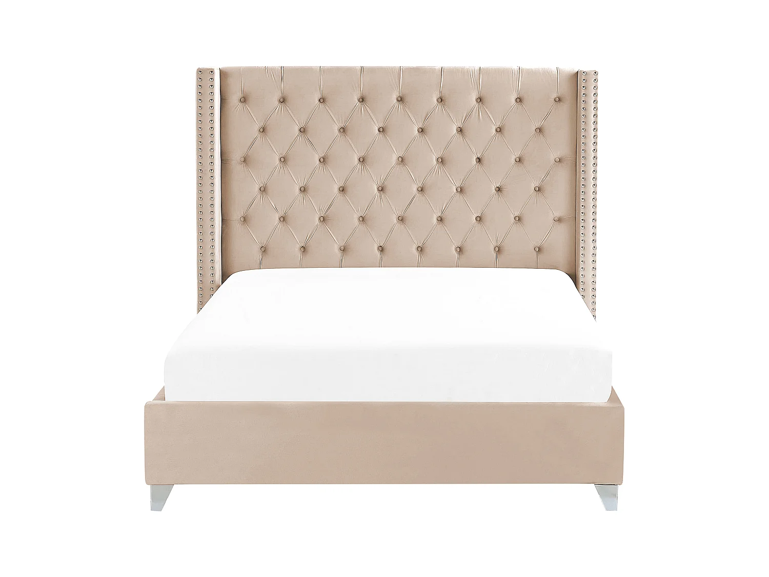 Lit avec sommier Velours LUBBON 180 x 200 cm Beige
