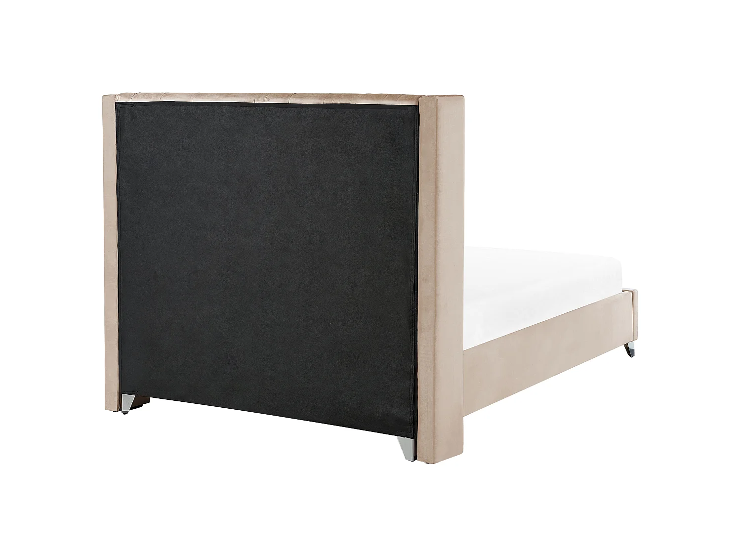 Bett mit Lattenrost Samtstoff LUBBON 180 x 200 cm Beige