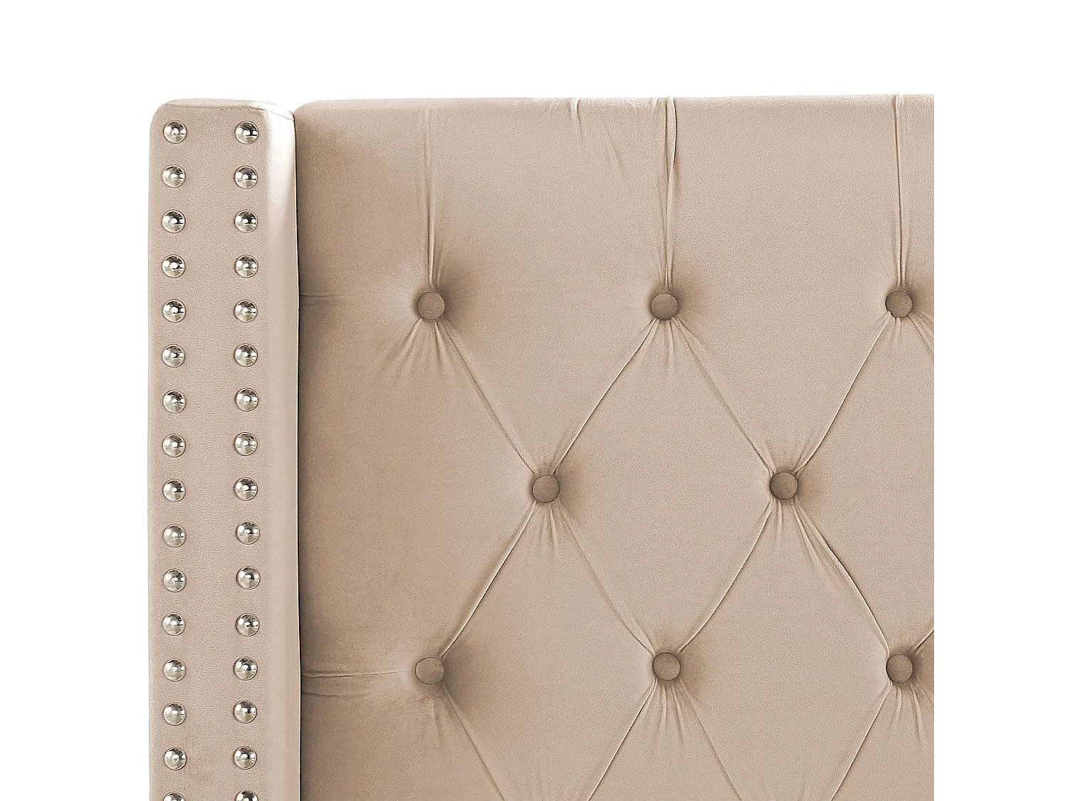 Bett mit Lattenrost Samtstoff LUBBON 180 x 200 cm Beige