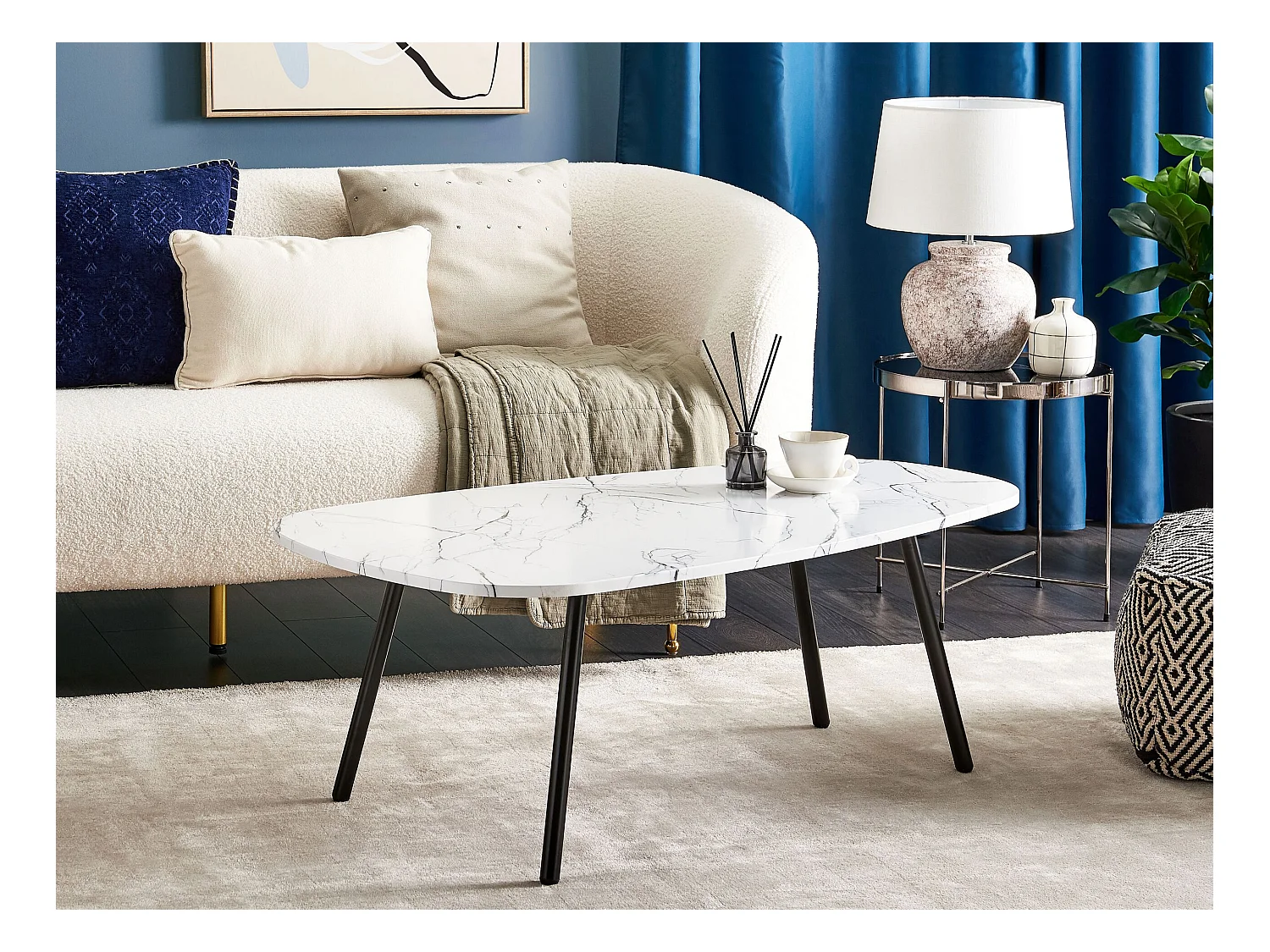 Table basse BIDDLE Marbre blanc