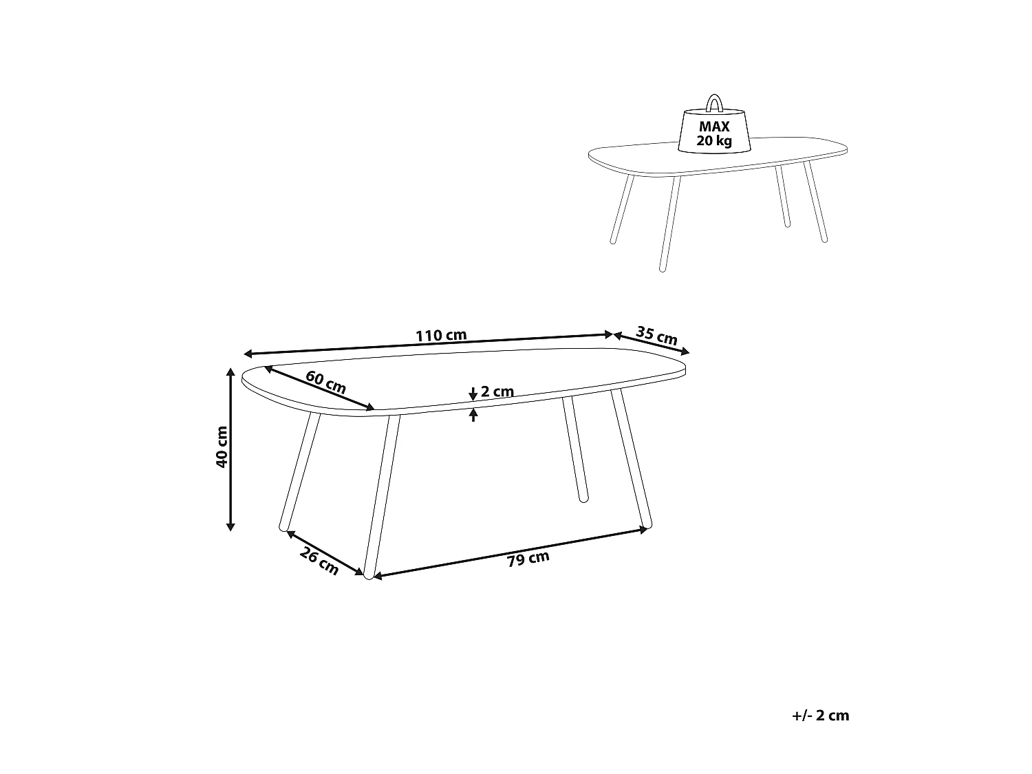 Mesa de centro BIDDLE Mármol blanco