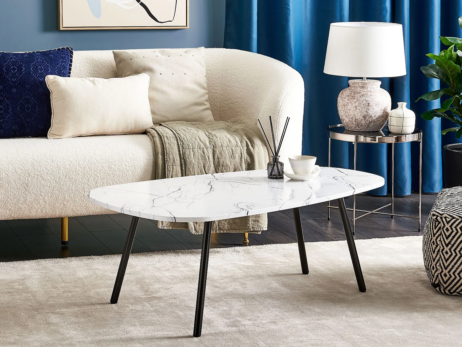 Table basse BIDDLE Marbre blanc