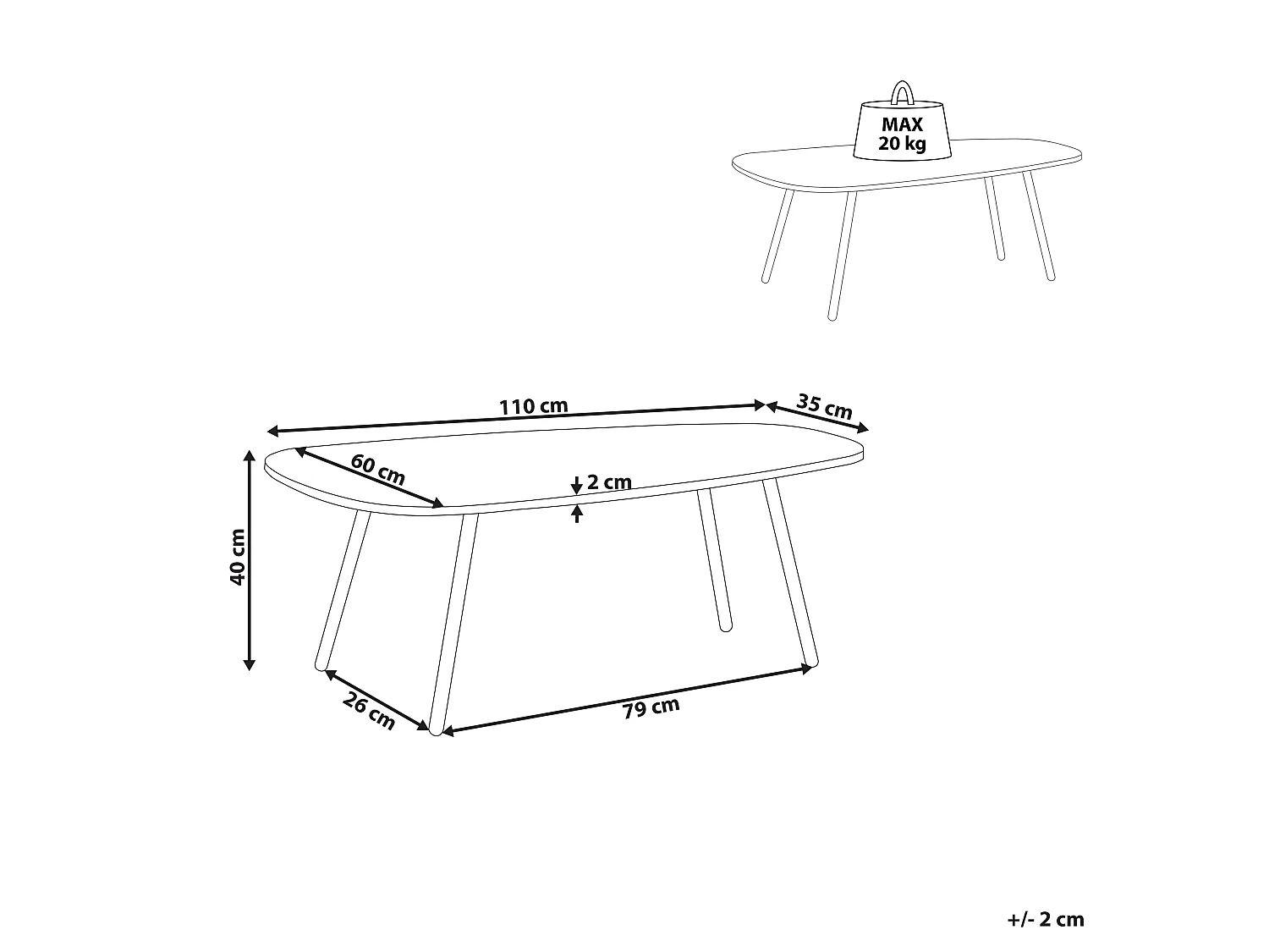 Table basse BIDDLE Marbre blanc
