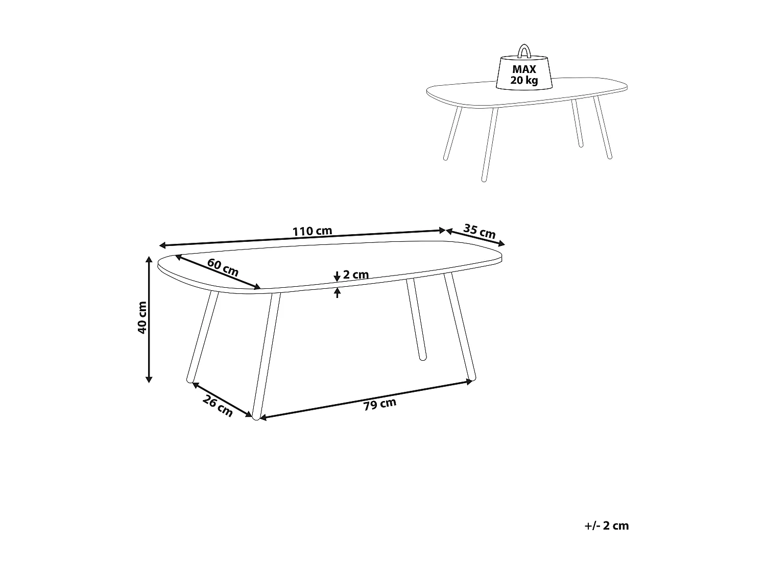 Table basse BIDDLE Marbre blanc