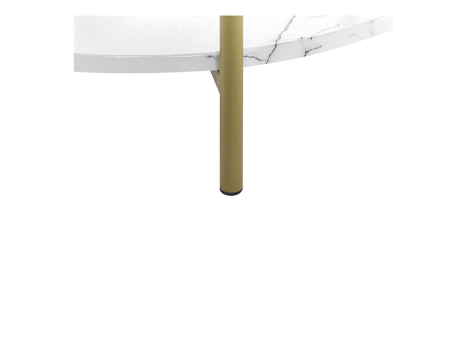Beistelltisch Marmor Optik weiß Metallbeine gold rund 40 cm mit Regal Glam Reva