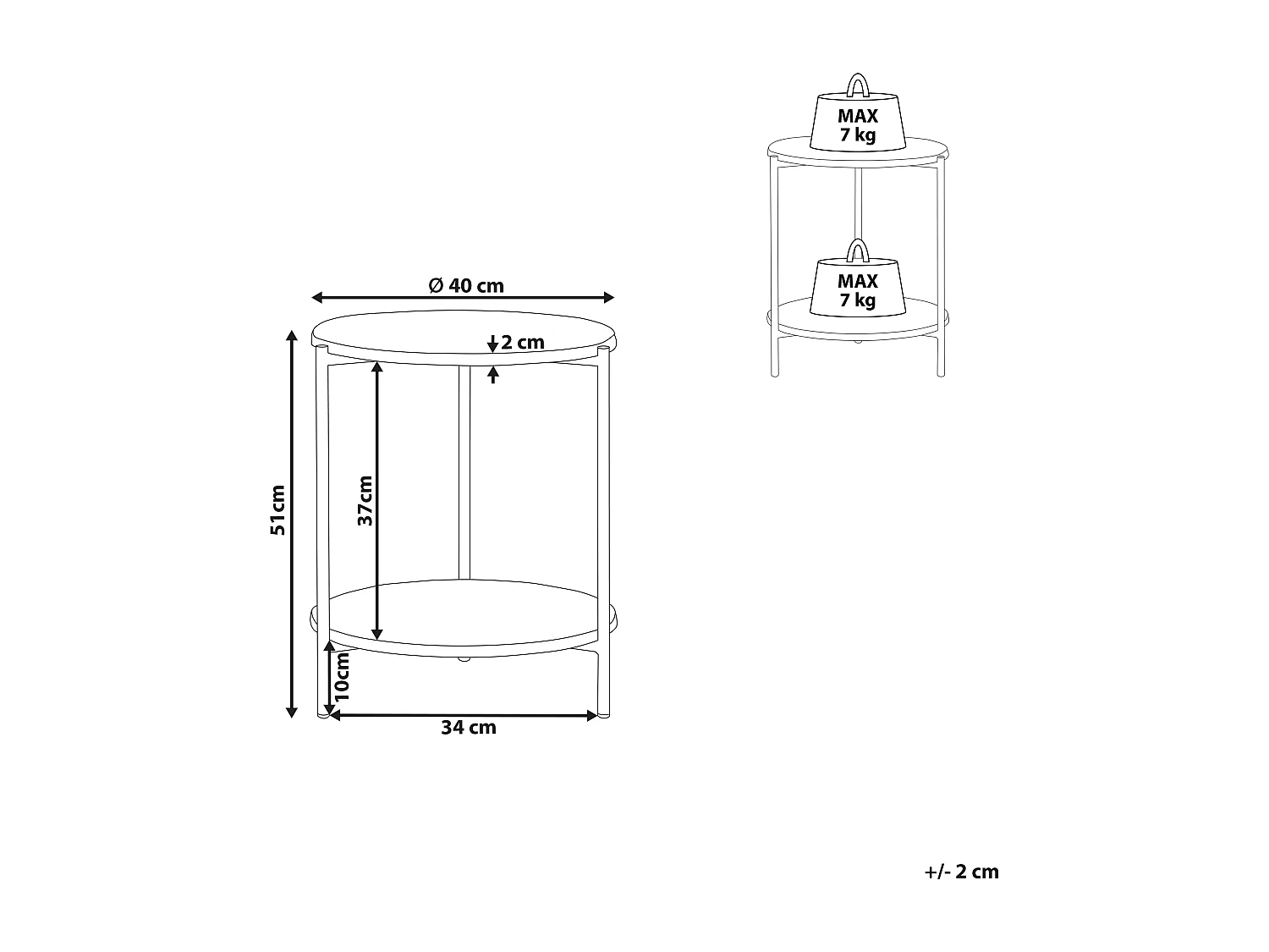 Table d'appoint REVA Marbre blanc