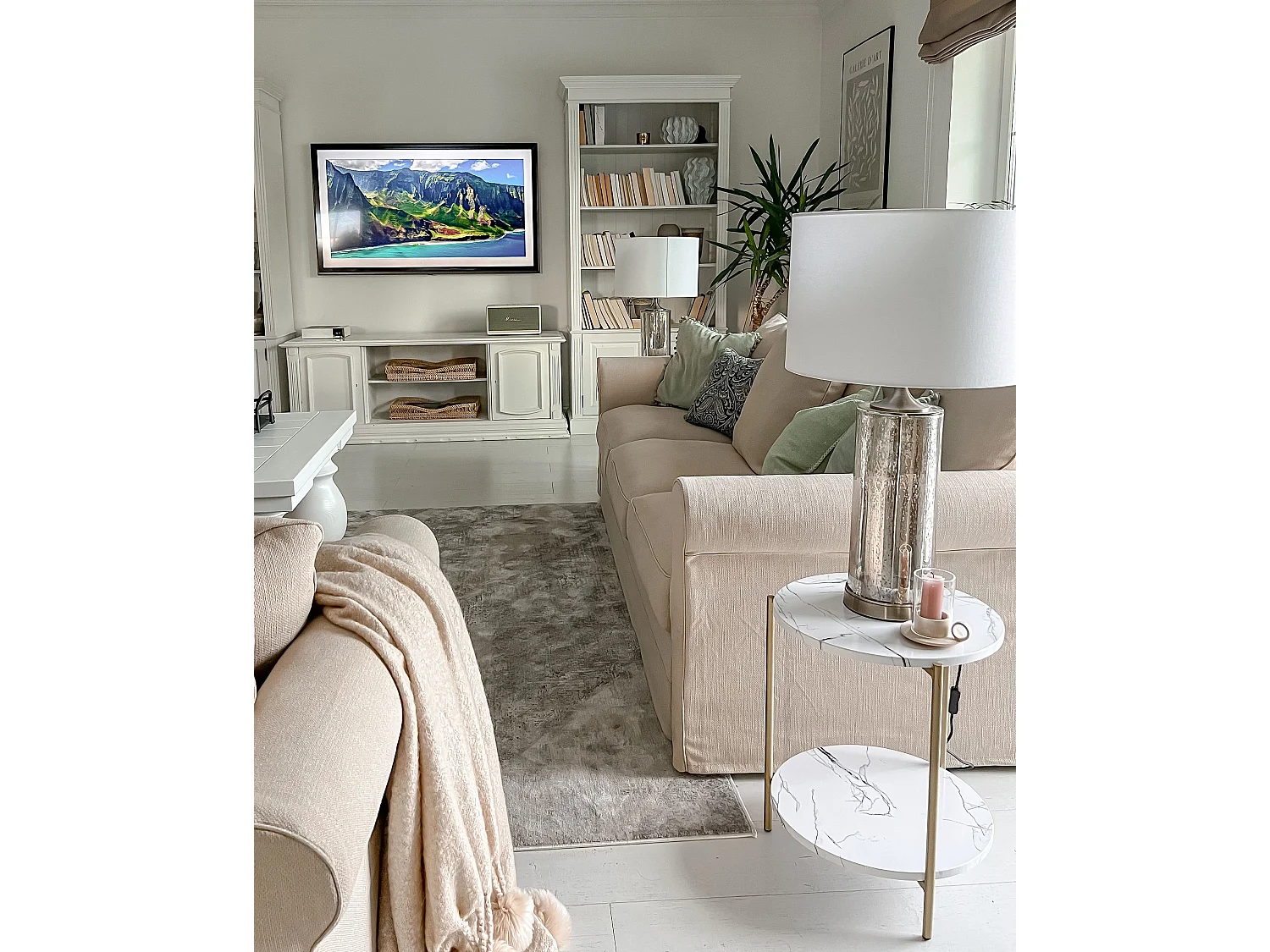 Table d'appoint REVA Marbre blanc