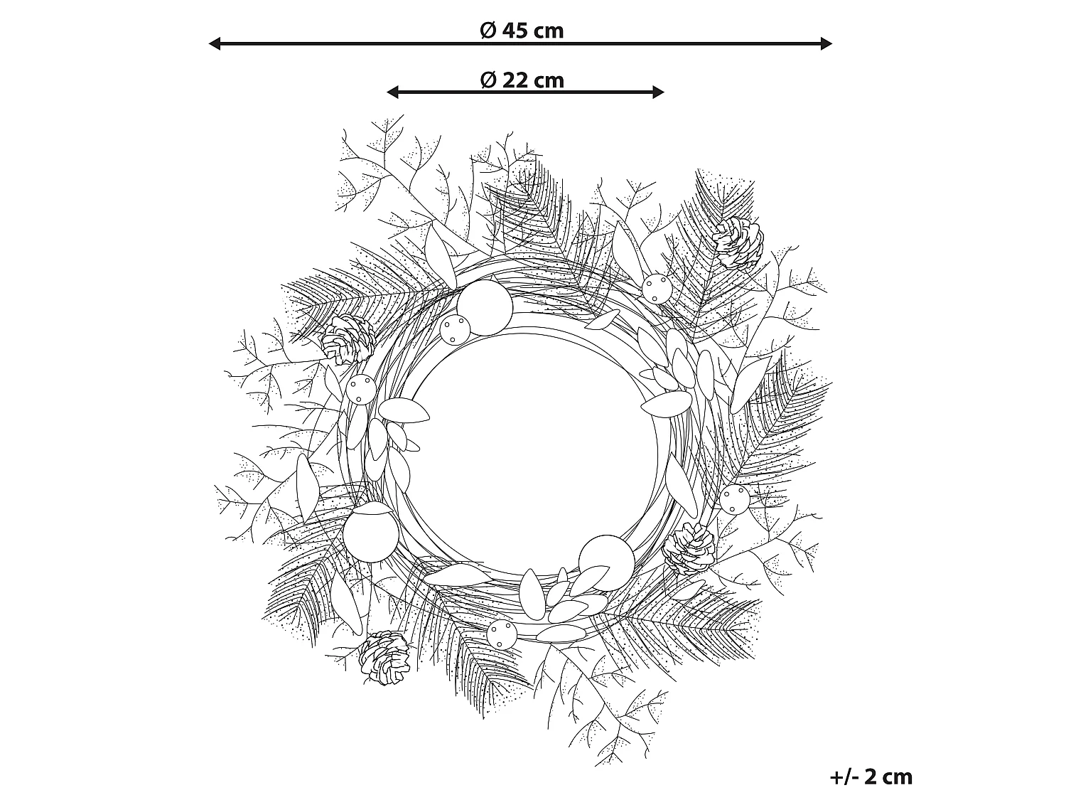 Couronne de Noël HOVILA Doré 45 cm