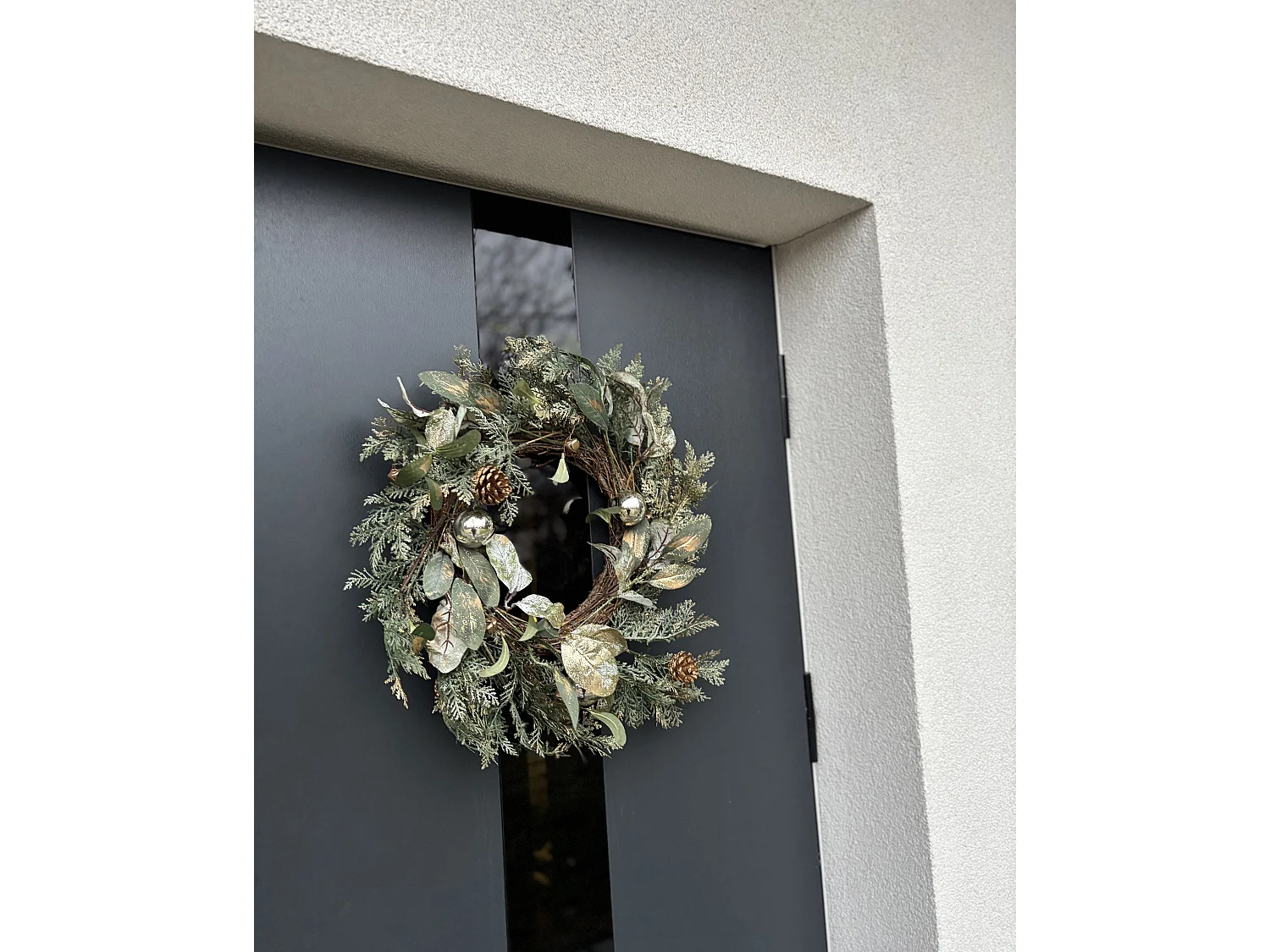 Couronne ⌀ 45 cm vert et doré HOVILA