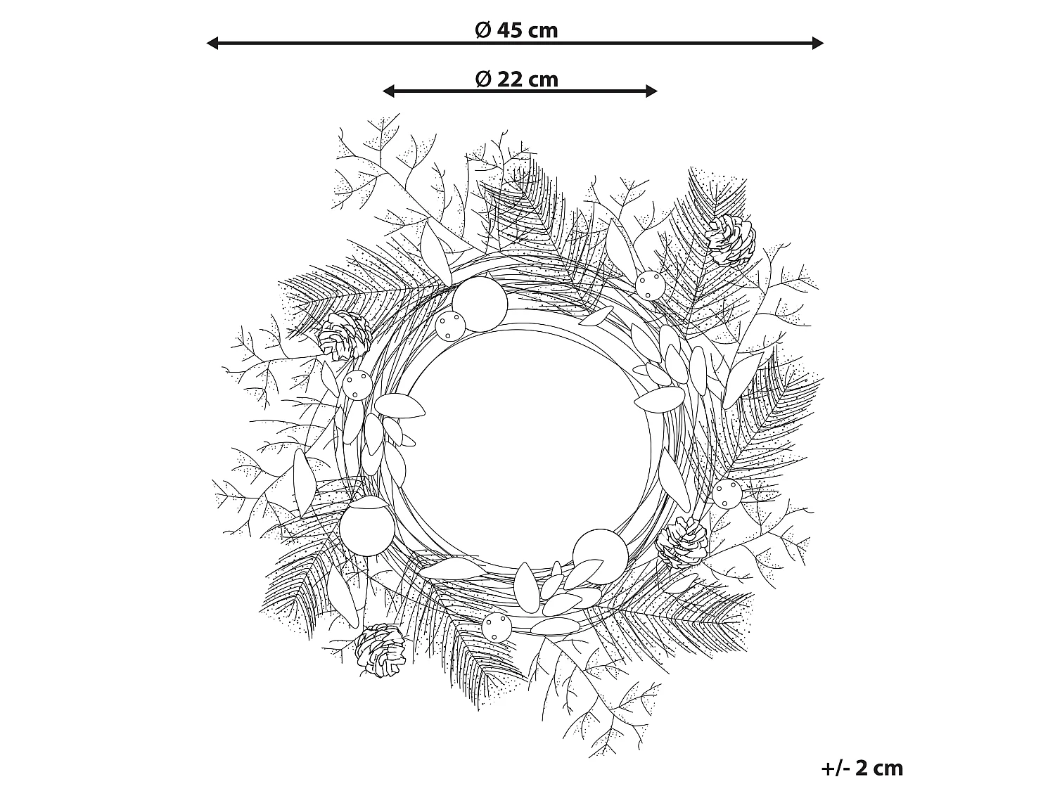 Decoratieve krans groen/goud ø 45 cm HOVILA