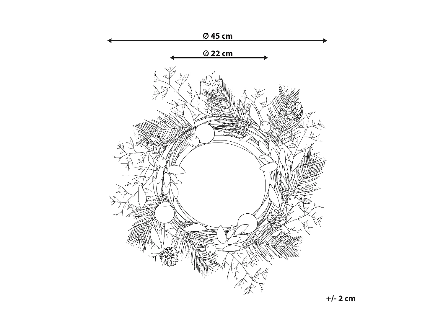 Couronne de Noël HOVILA Doré 45 cm