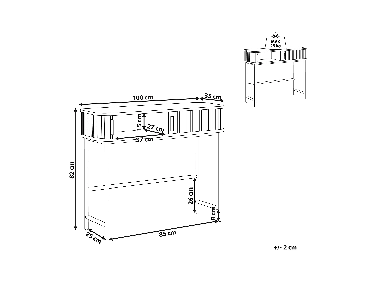 Tavolino consolle JOSE Marrone scuro