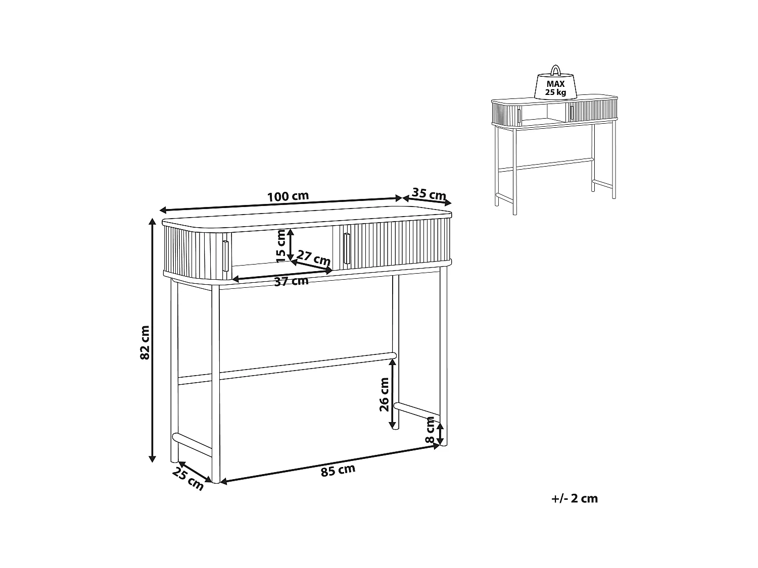 Tavolino consolle JOSE Marrone scuro