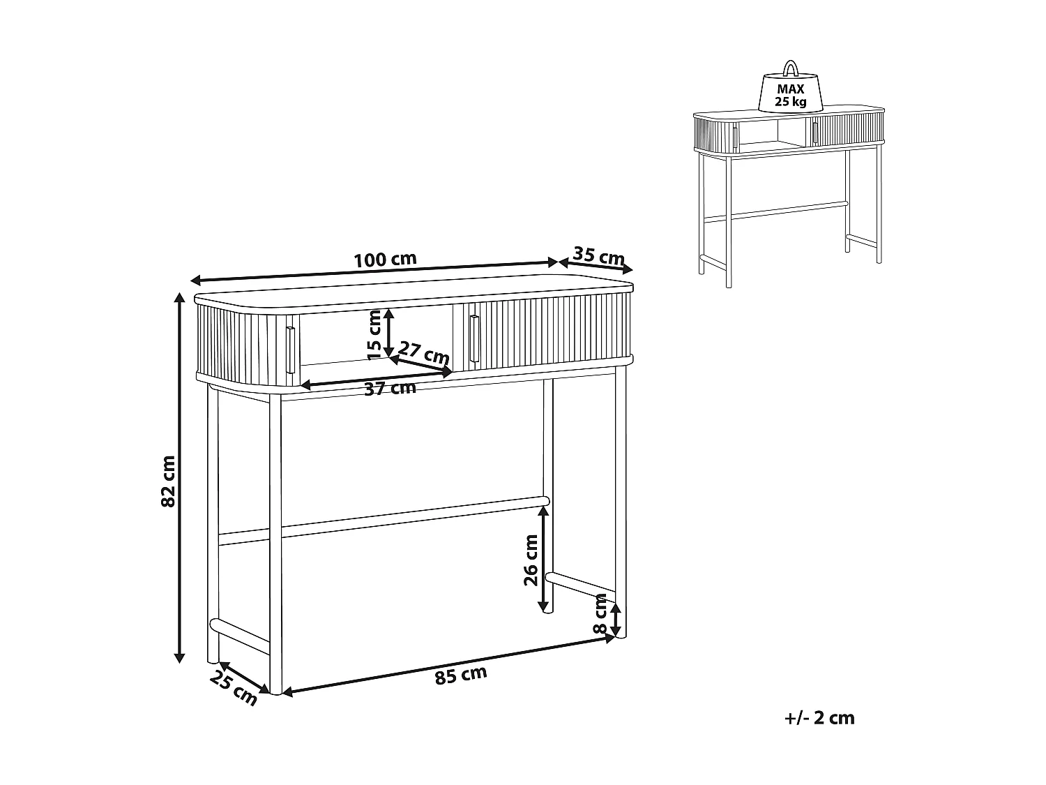 Console JOSE Marron foncé