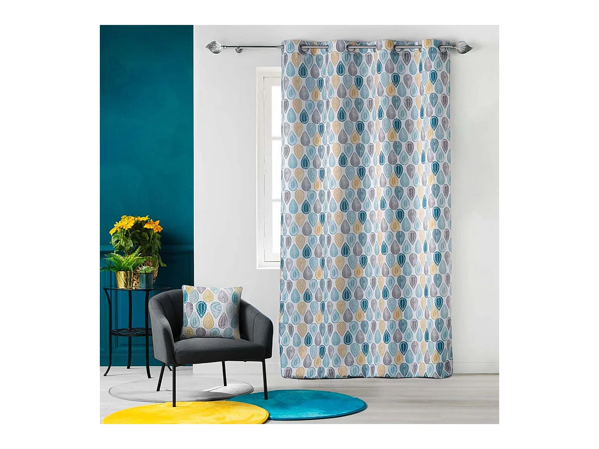 Coussin Déco "Palpito" 40x40cm Blanc & Bleu