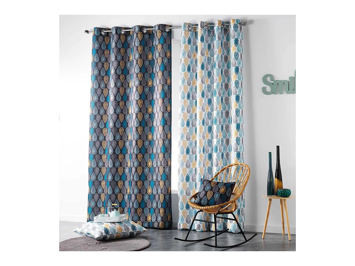 Coussin Déco "Palpito" 40x40cm Blanc & Bleu