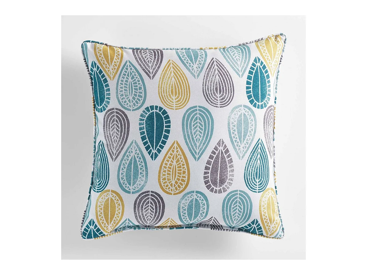 Coussin Déco "Palpito" 40x40cm Blanc & Bleu