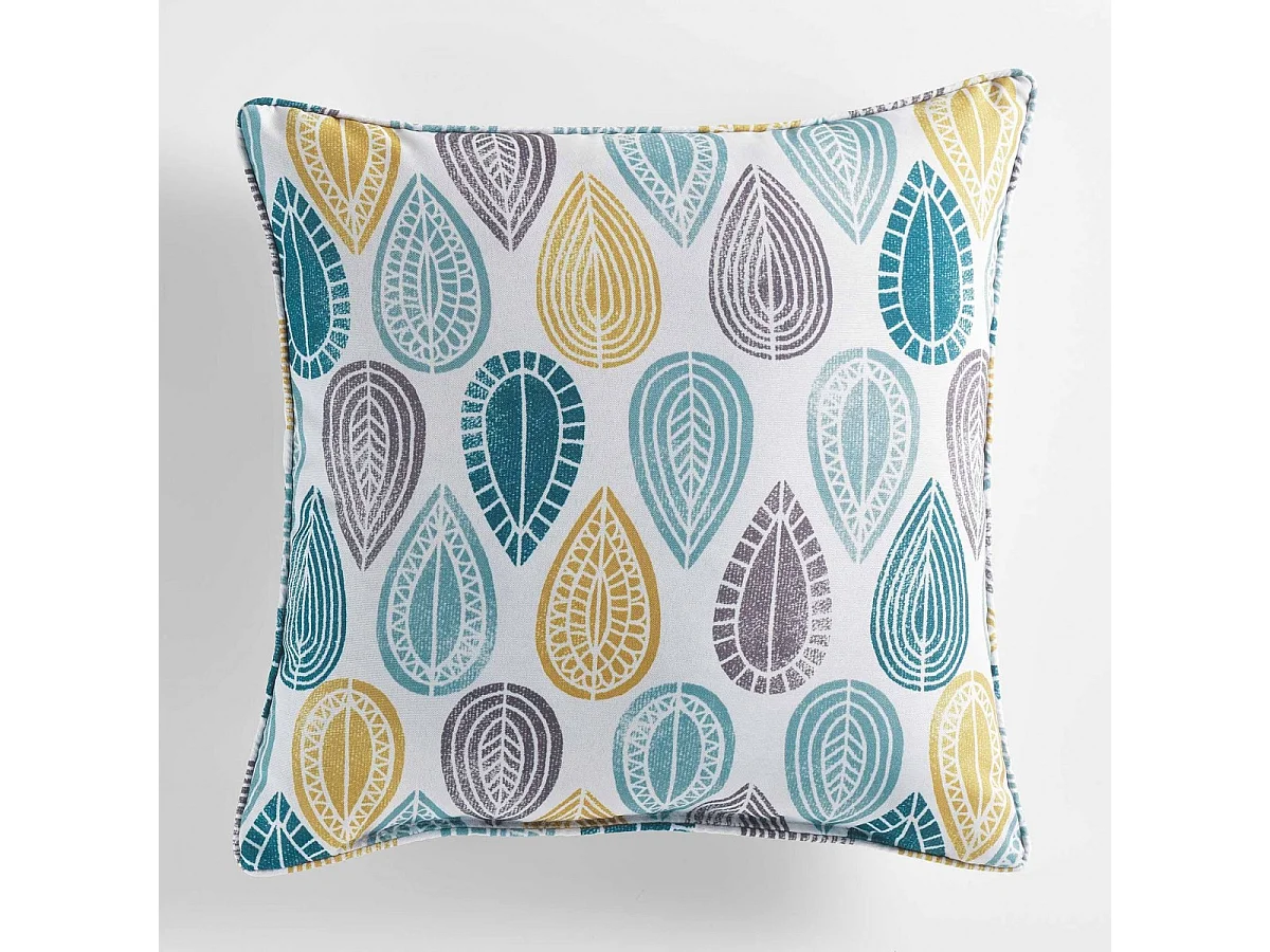 Coussin Déco "Palpito" 40x40cm Blanc & Bleu