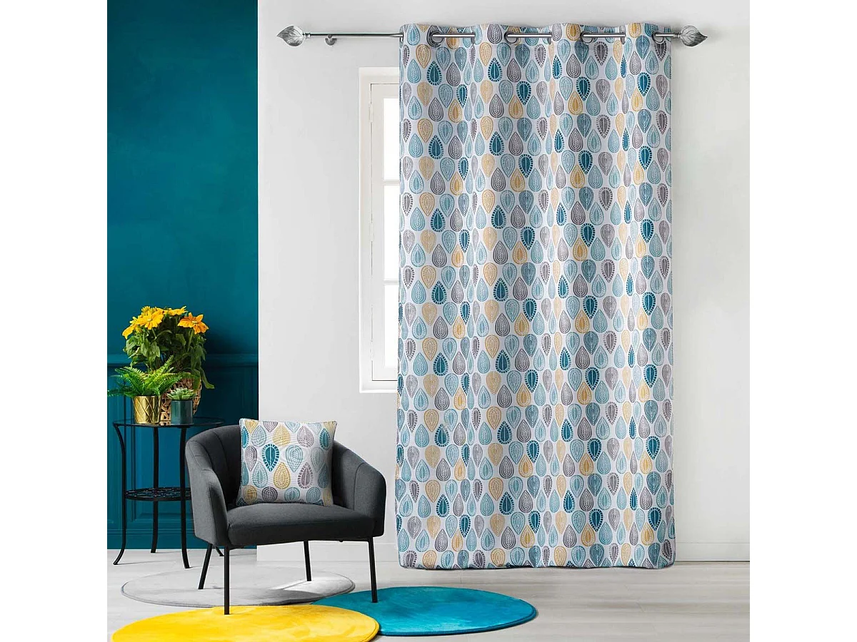 Coussin Déco "Palpito" 40x40cm Blanc & Bleu