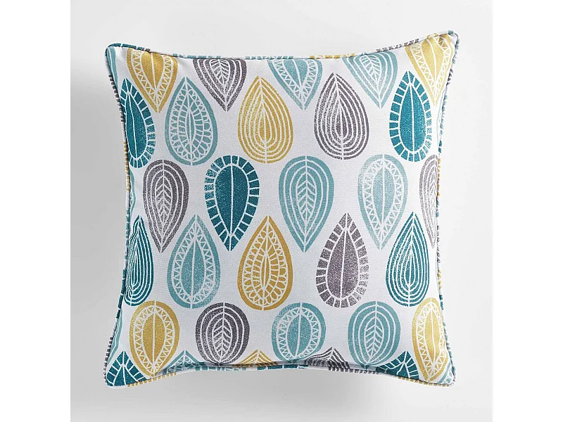 Coussin Déco "Palpito" 40x40cm Blanc & Bleu