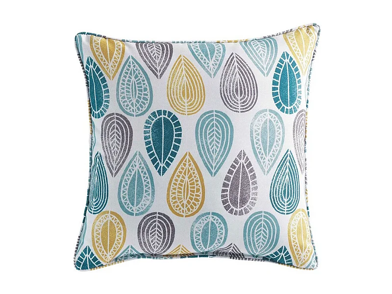 Coussin Déco "Palpito" 40x40cm Blanc & Bleu