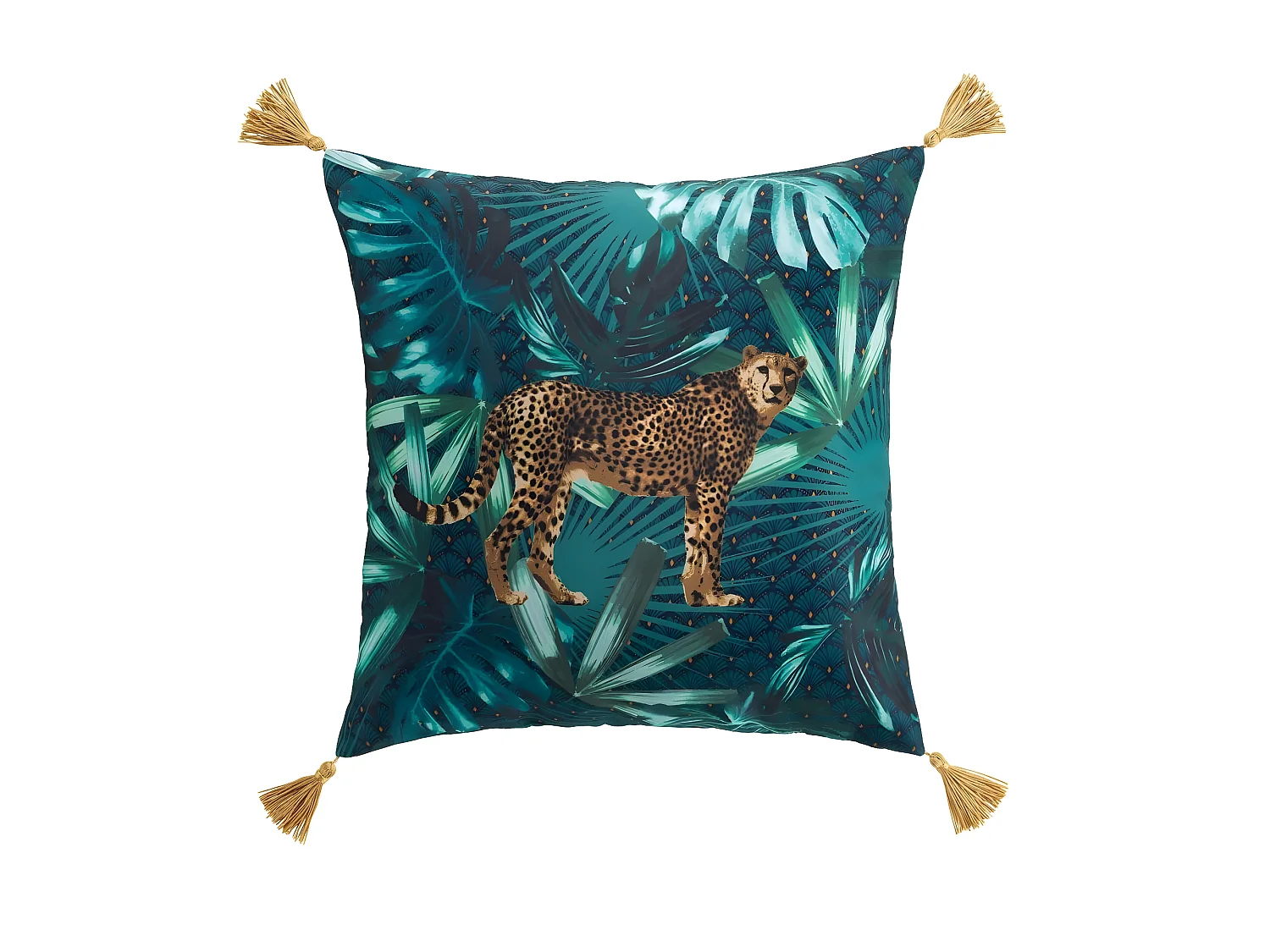 Coussin blue garden leopard