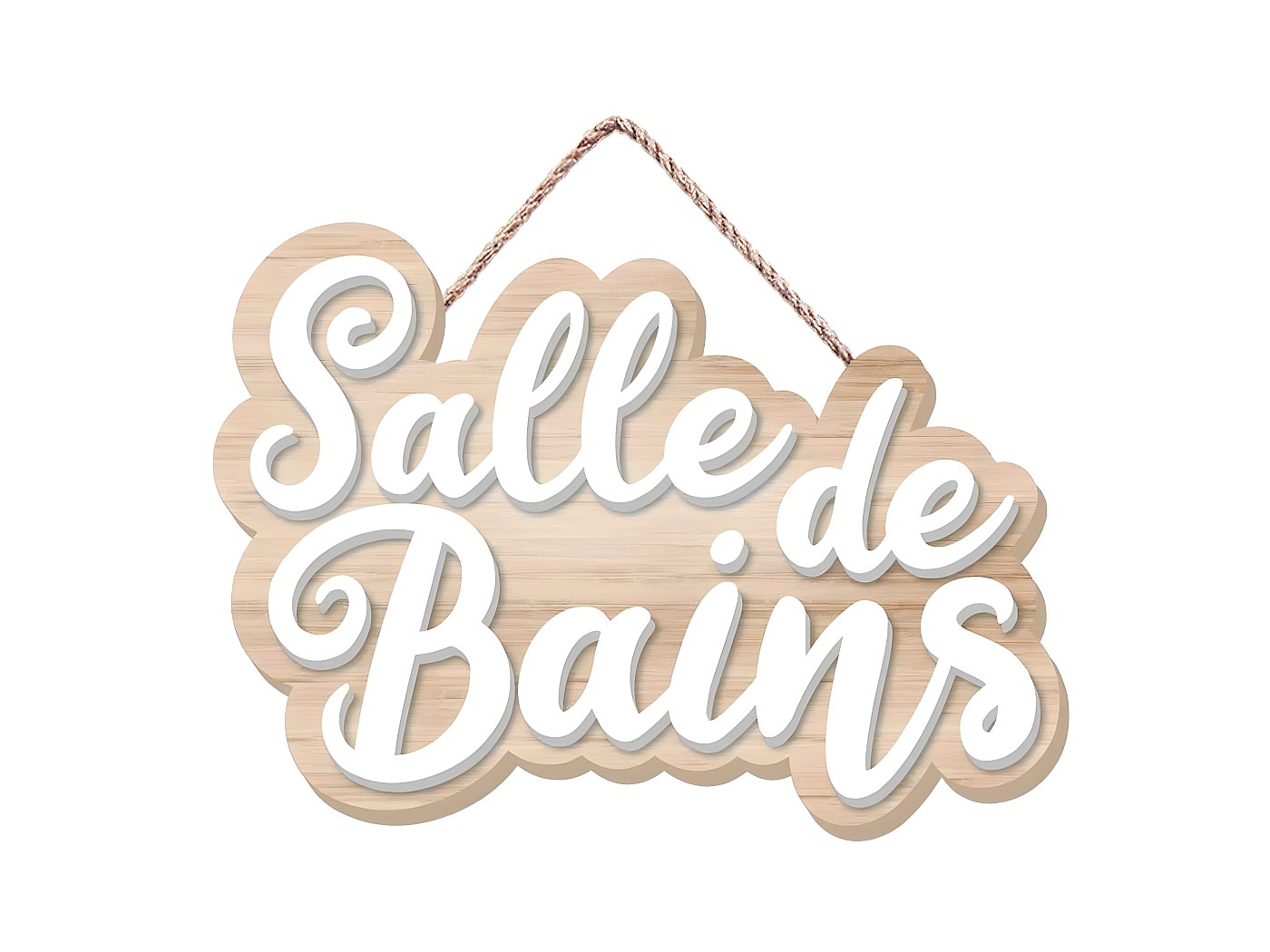 Plaque de porte pour salle de bain