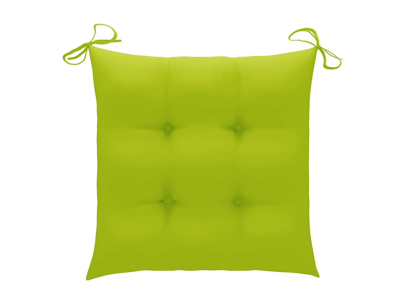 Chaise de jardin 2 pc avec coussin vert vif Teck massif 8
