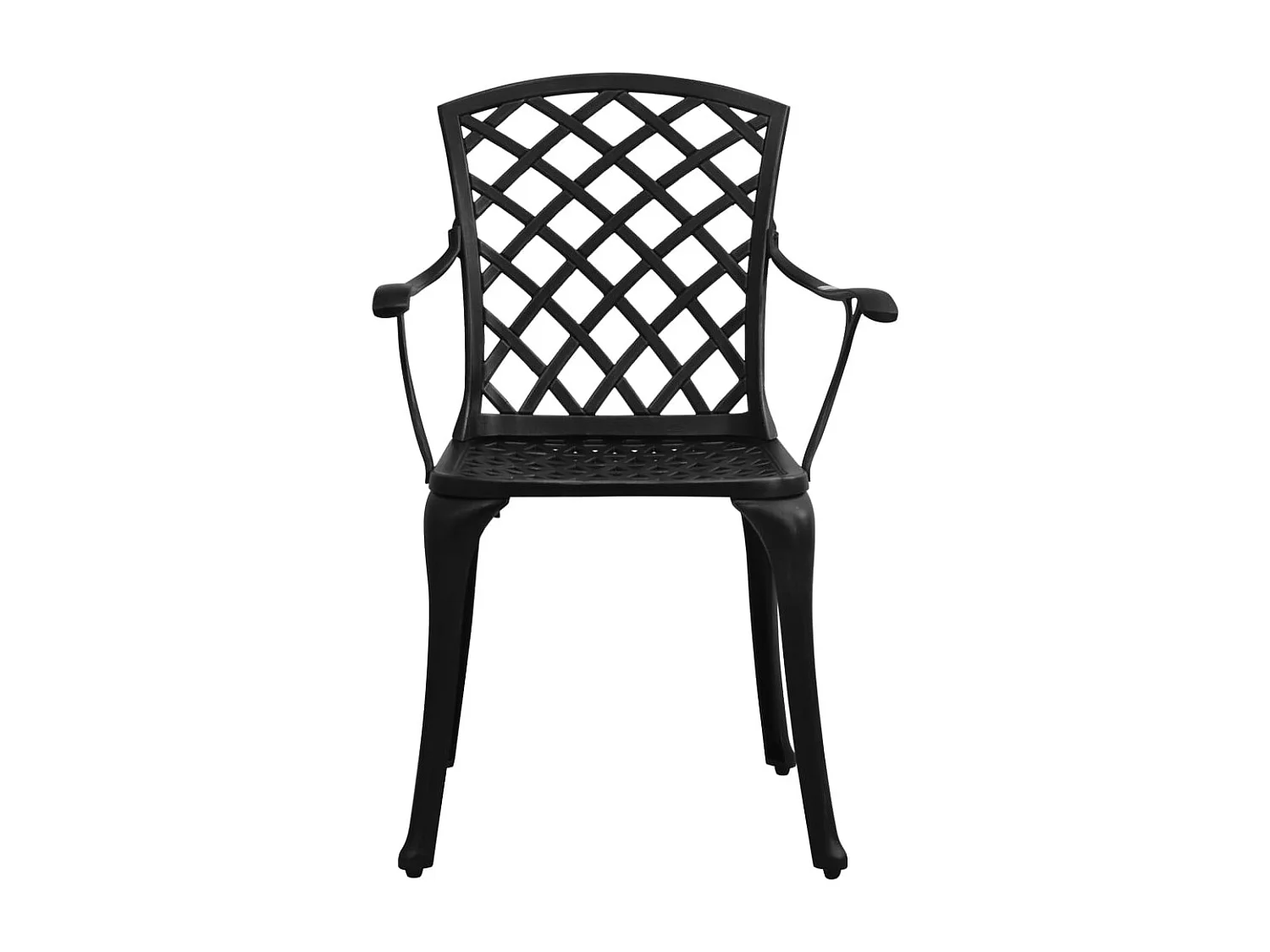 Chaise de jardin lot de 6 fonte d'aluminium noir