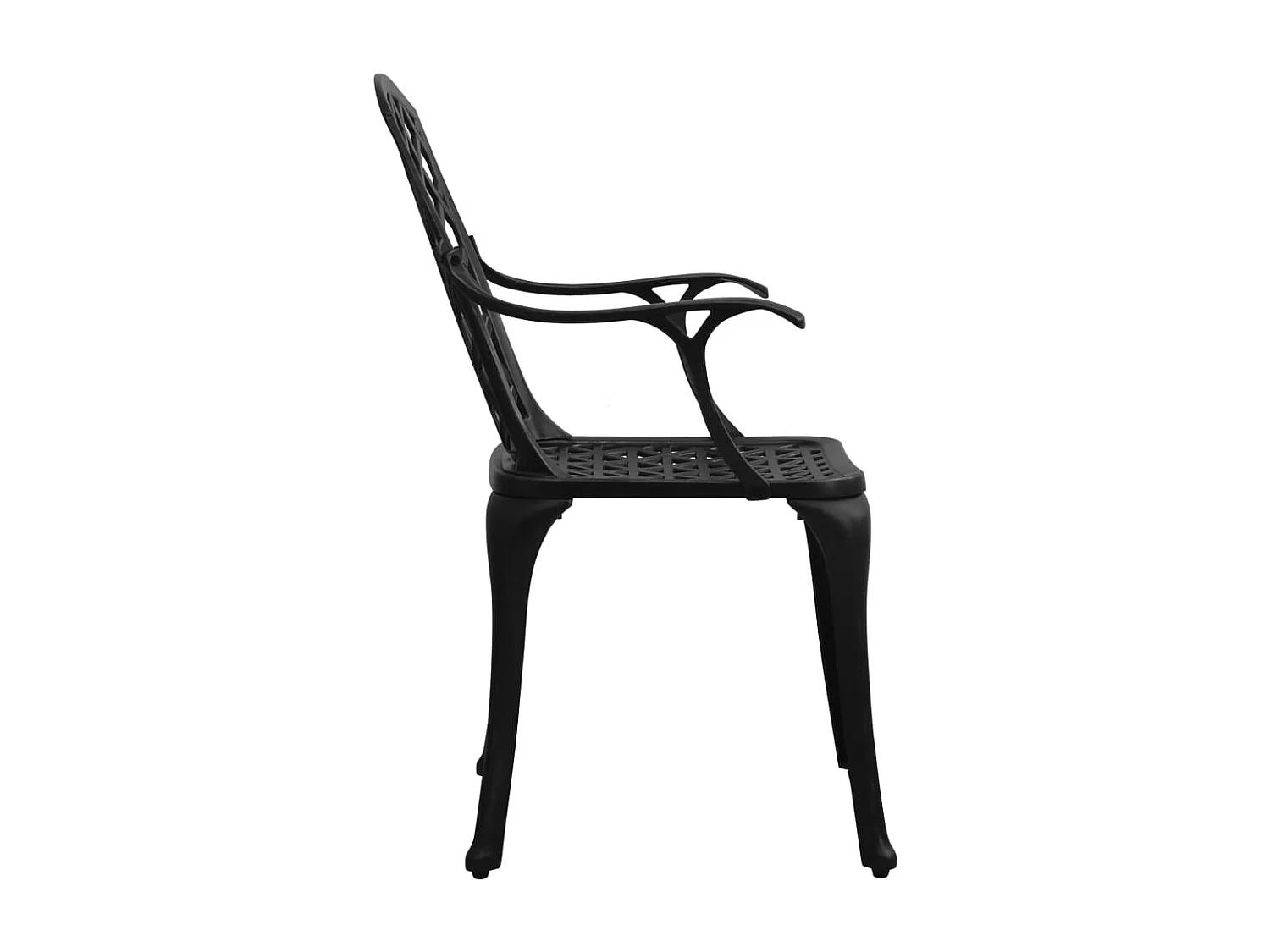 Chaise de jardin lot de 6 fonte d'aluminium noir