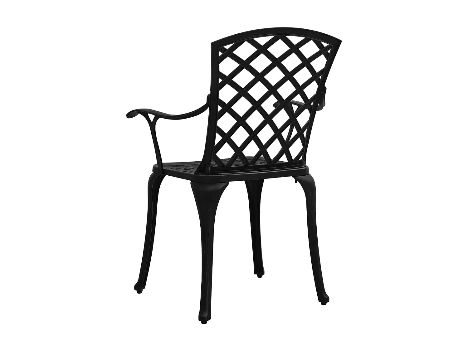Chaise de jardin lot de 6 fonte d'aluminium noir