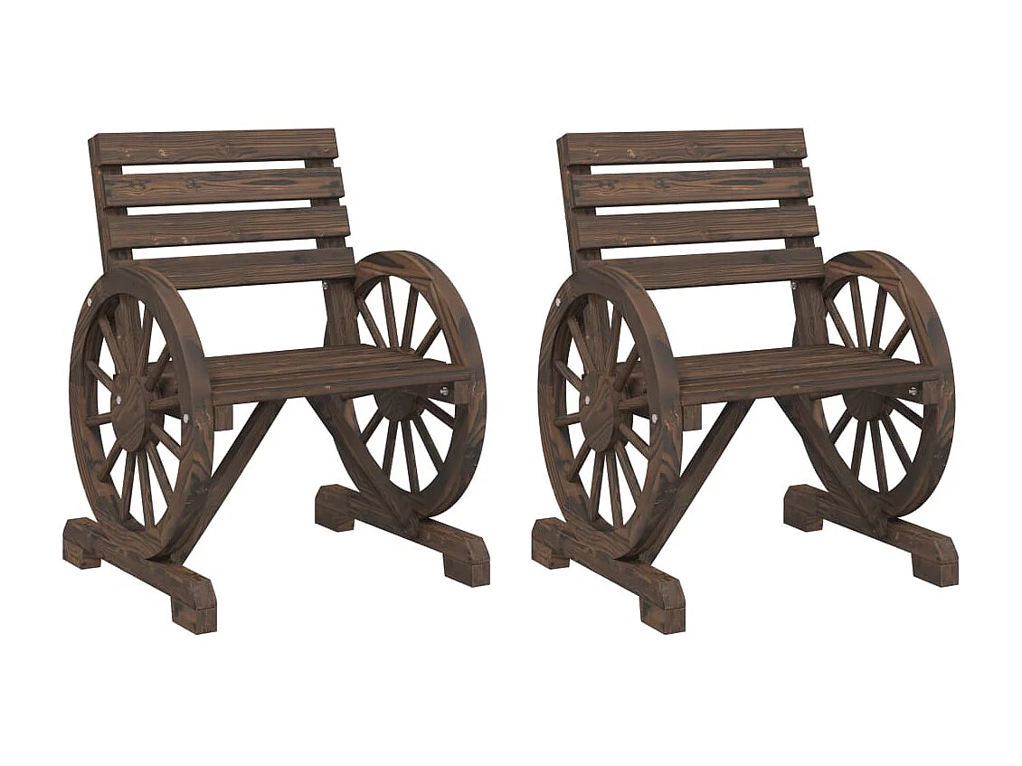 Chaise de jardin 2 pc 58x58x78,5 bois de sapin massif