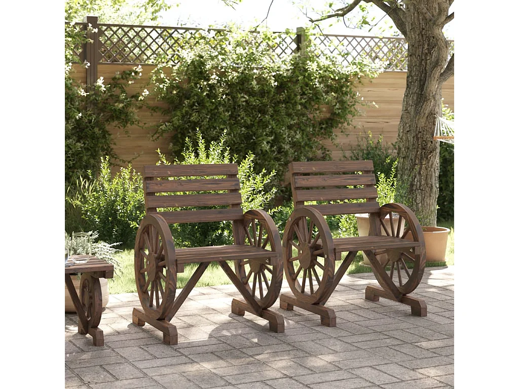 Chaise de jardin 2 pc 58x58x78,5 bois de sapin massif