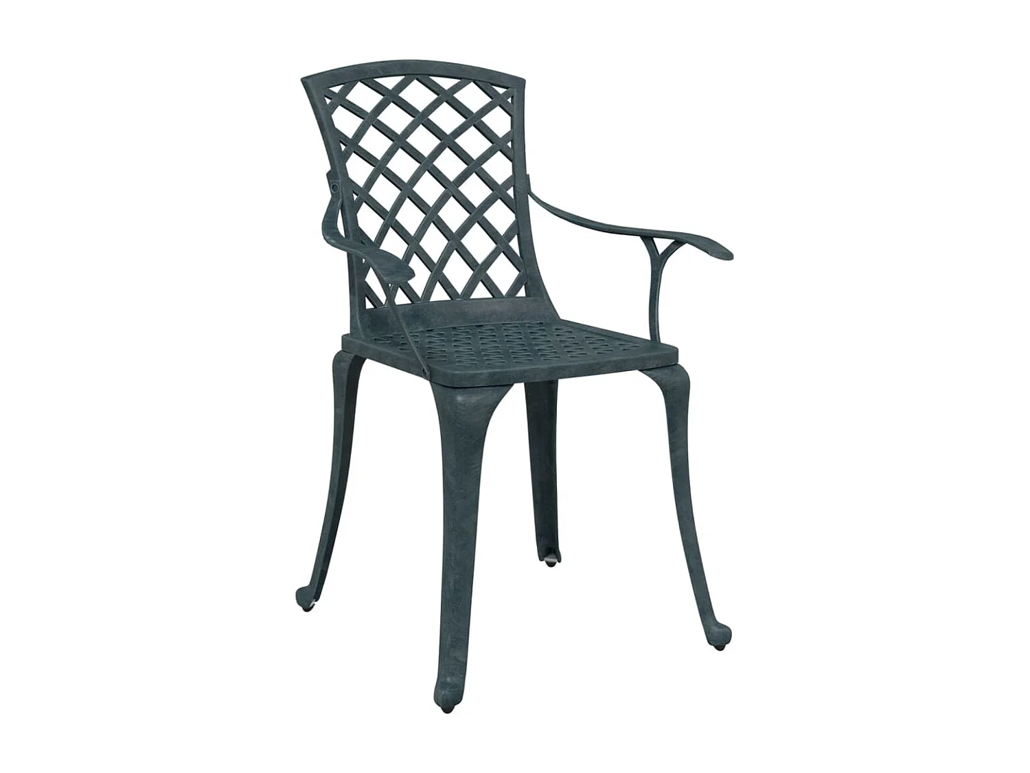 Chaise de jardin lot de 2 vert aluminium coulé
